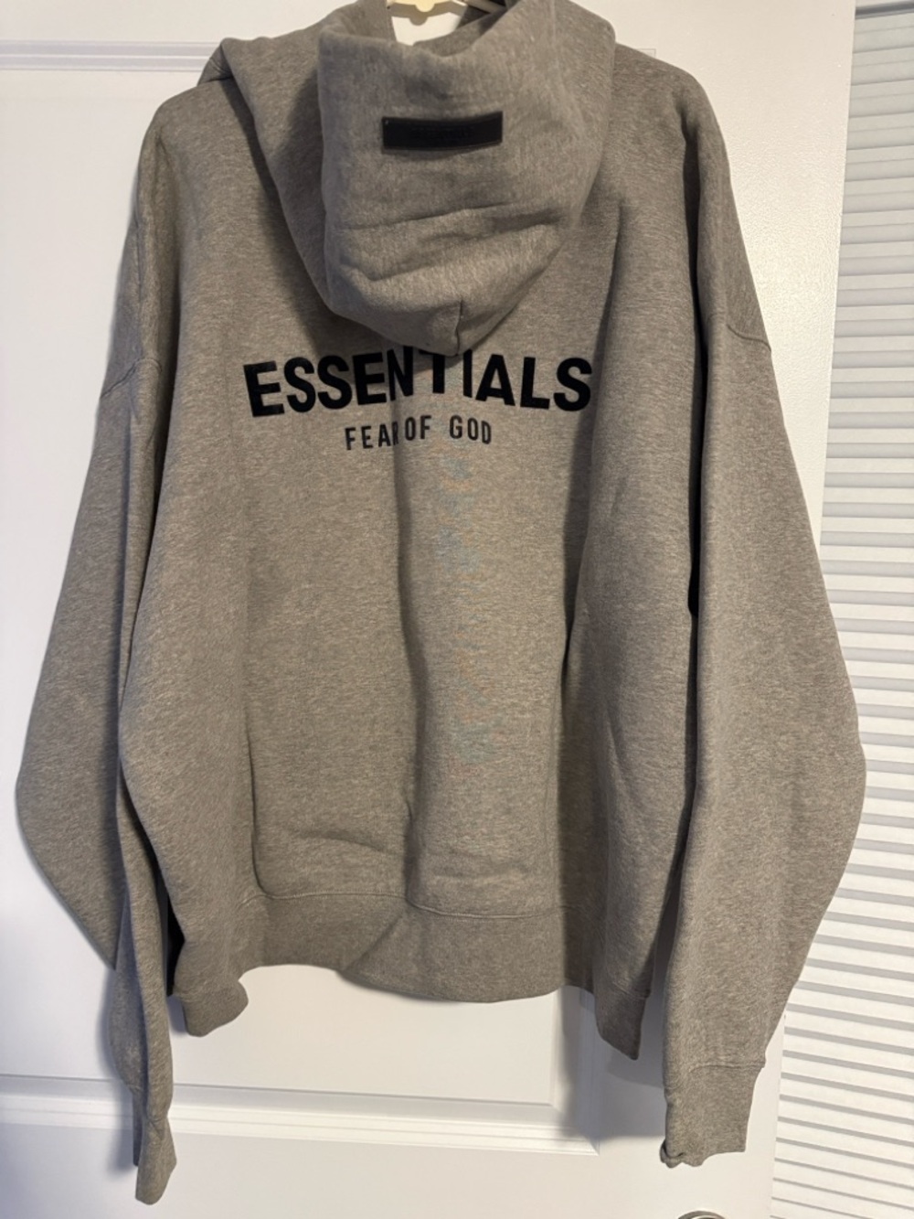 Fear of God Essentials Crewneck Hoodie in Heather Grey with Black Logo